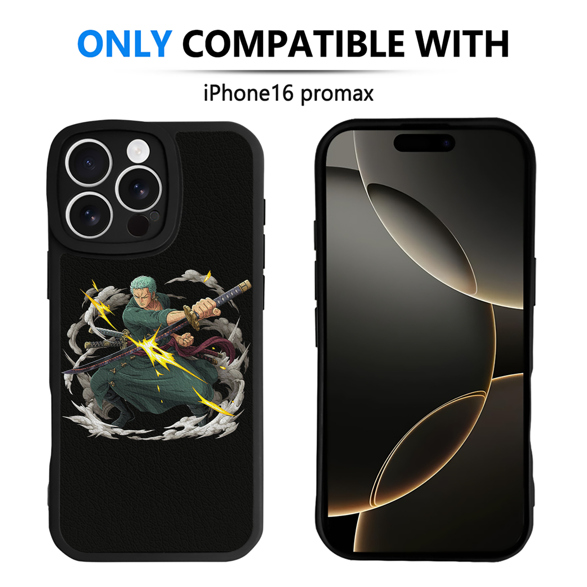 （画像用） ワンピース ロロノア・ゾロ ONE PIECE Roronoa Zoro 【iPhone 16シリーズ対応】シリコンスマホケース（レザー調） 材質：シリコン